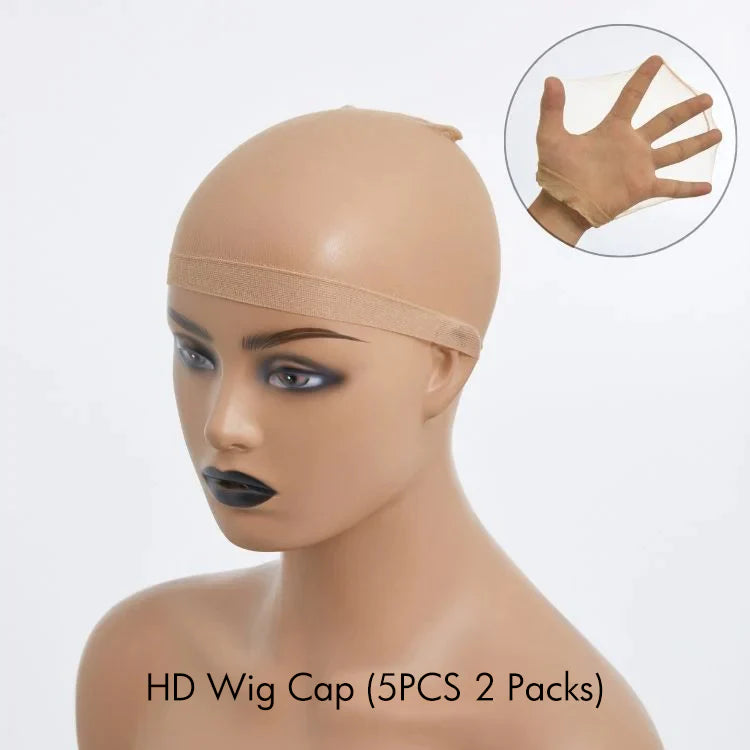 MATURE BOSS SHORT PIXIE CUT WATER WAVE GLUELESS MINIMALIST HD LACE WIG WITH BANGS