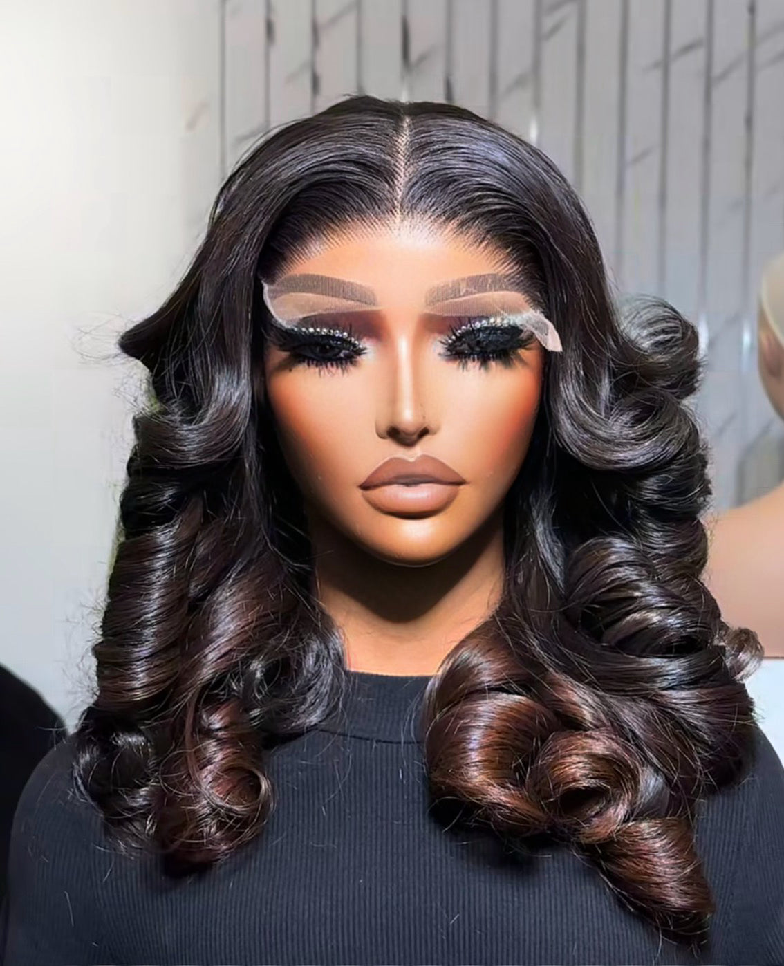 14” 5x5 lace closure 400g egg curls wig