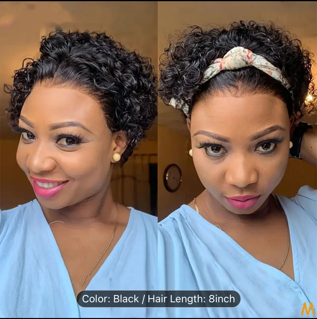 MATURE BOSS SHORT PIXIE CUT WATER WAVE GLUELESS MINIMALIST HD LACE WIG WITH BANGS