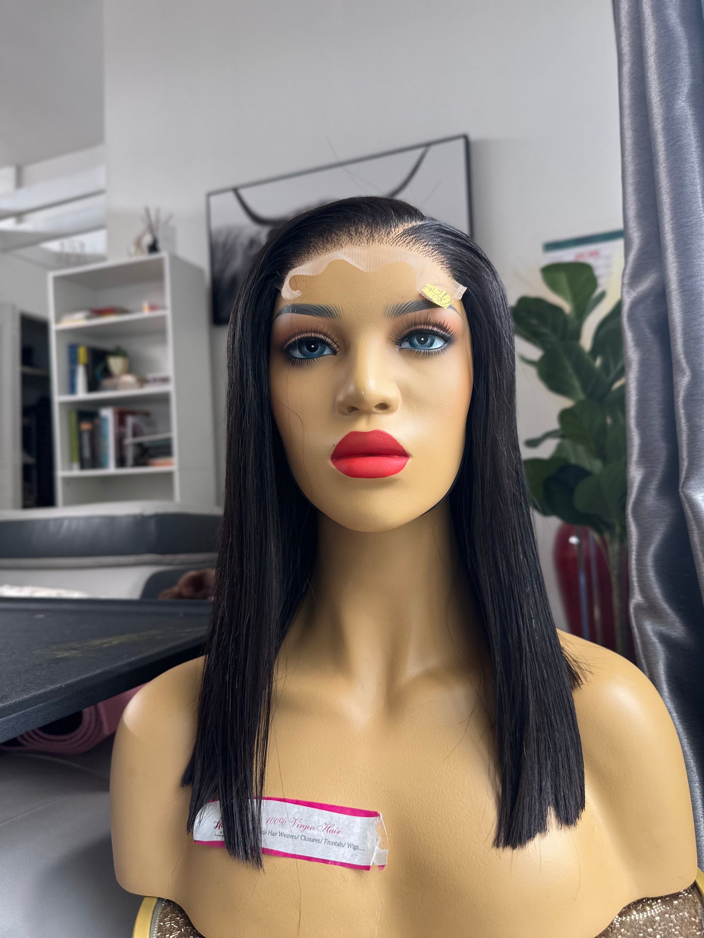 16” Lob Super Double Drawn Baby Thin Bone Straight 270g Mini Frontal (5*5) Wig