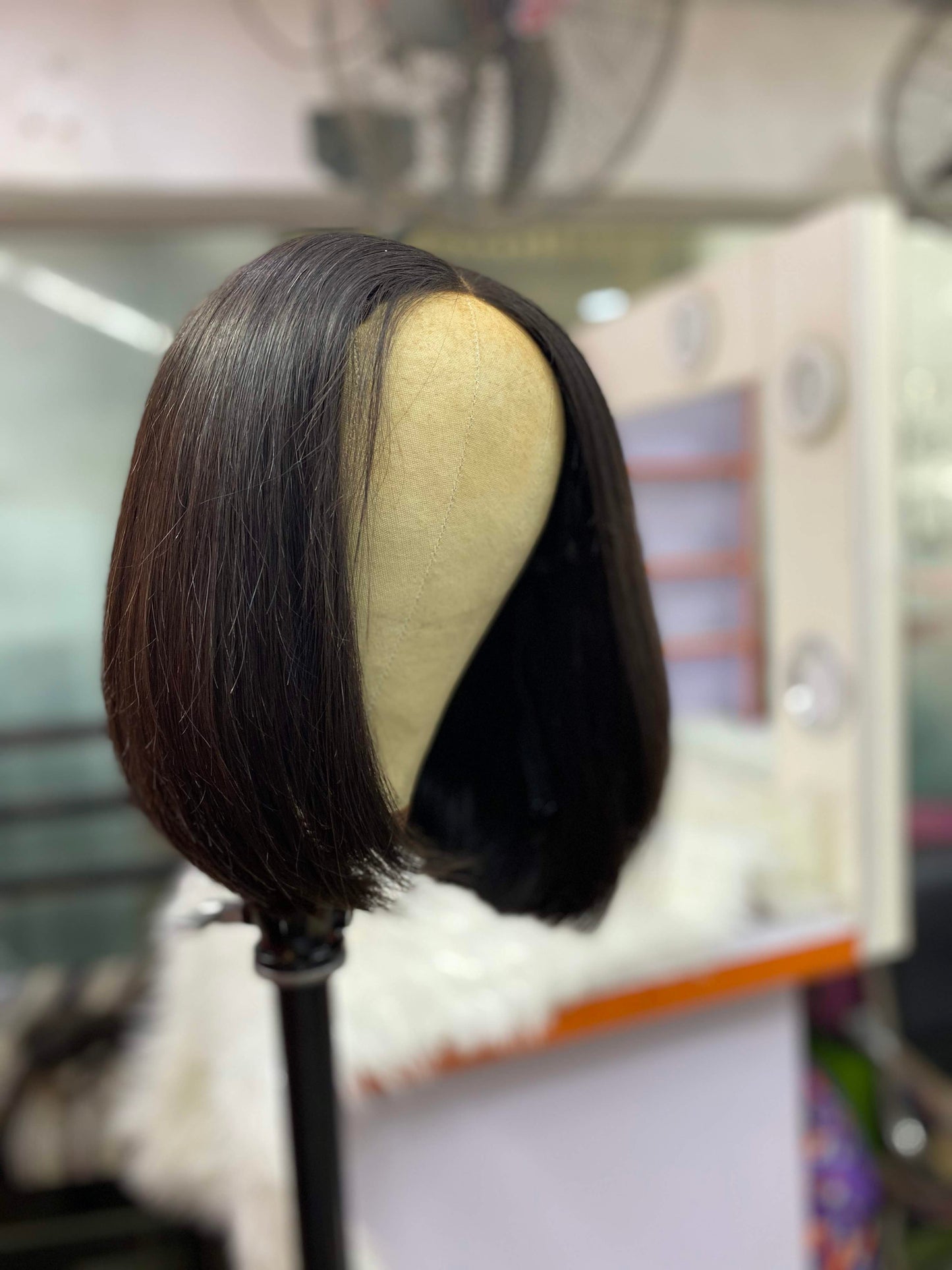 11” Double Drawn Raw Human Hair Bob Wig 220g Closure 3way