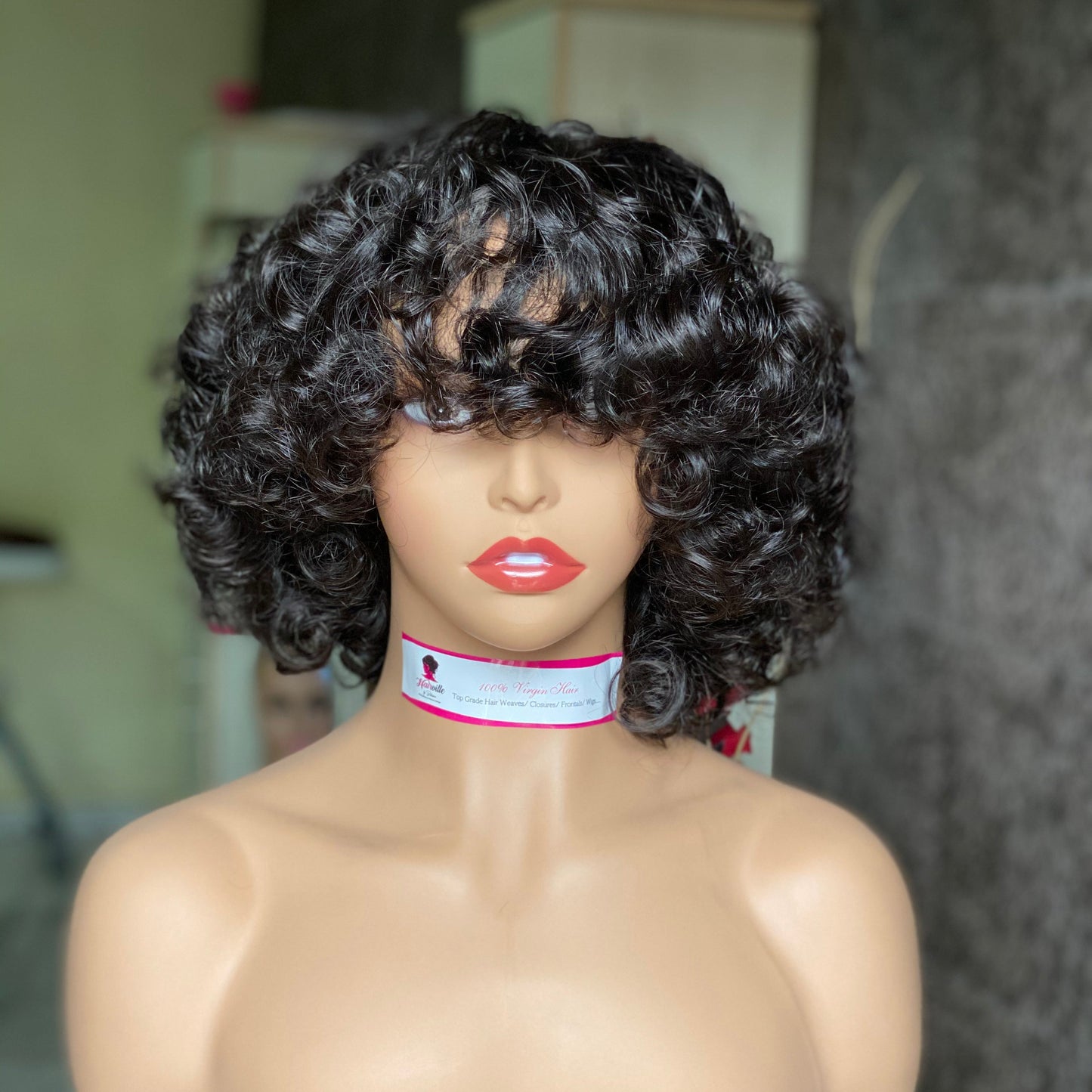 Omotola unit- Super bouncy fringe hair