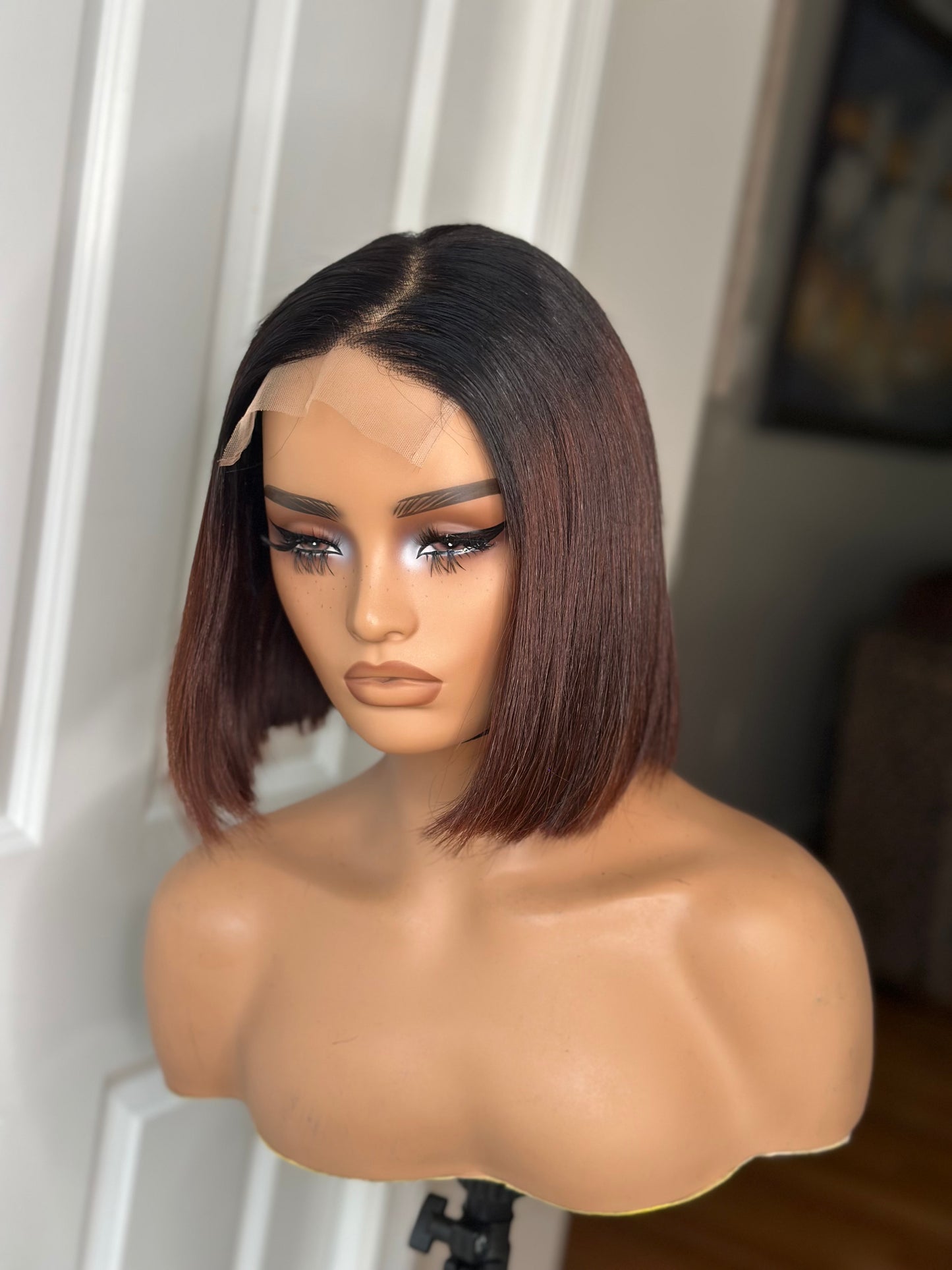 5*5 C Part Highlight Brown Super Double Drawn Bob wig