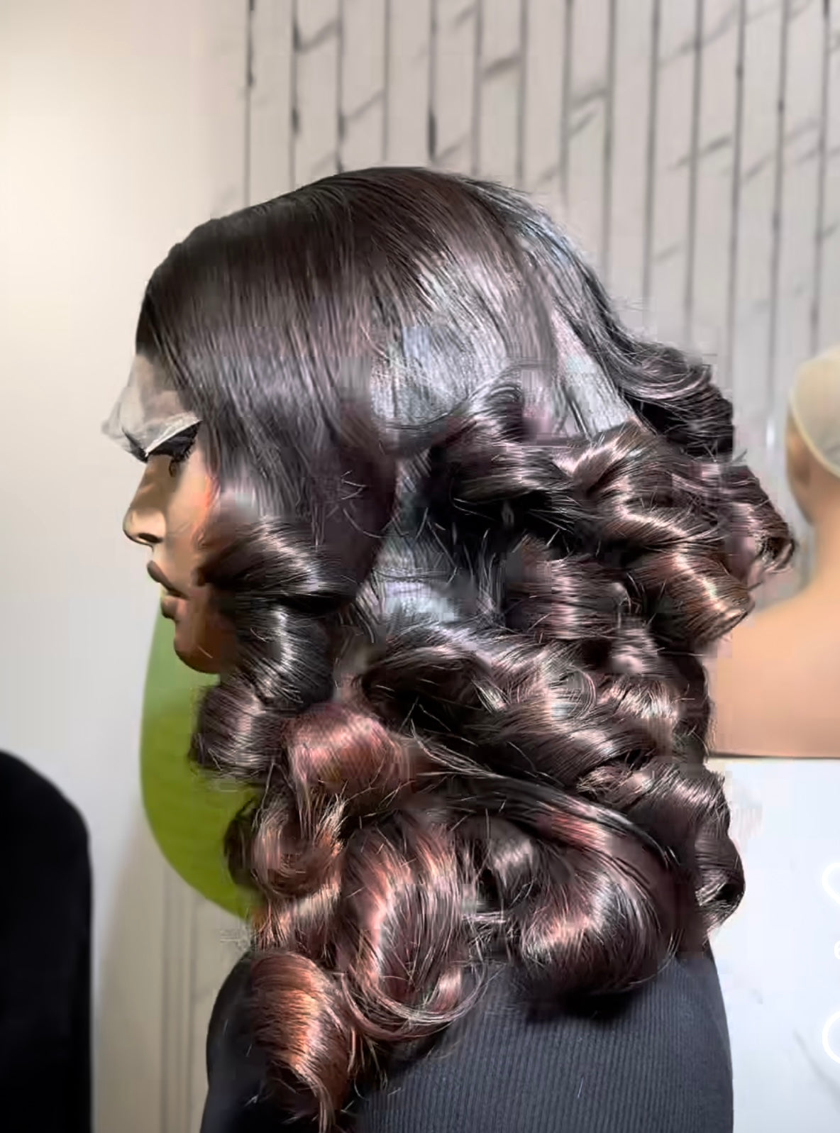 14” 5x5 lace closure 400g egg curls wig