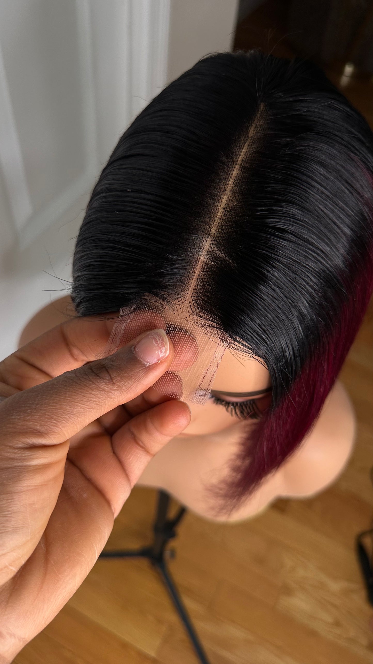 10”Wine Bob Lace Front Wig | Sleek Straight Bob