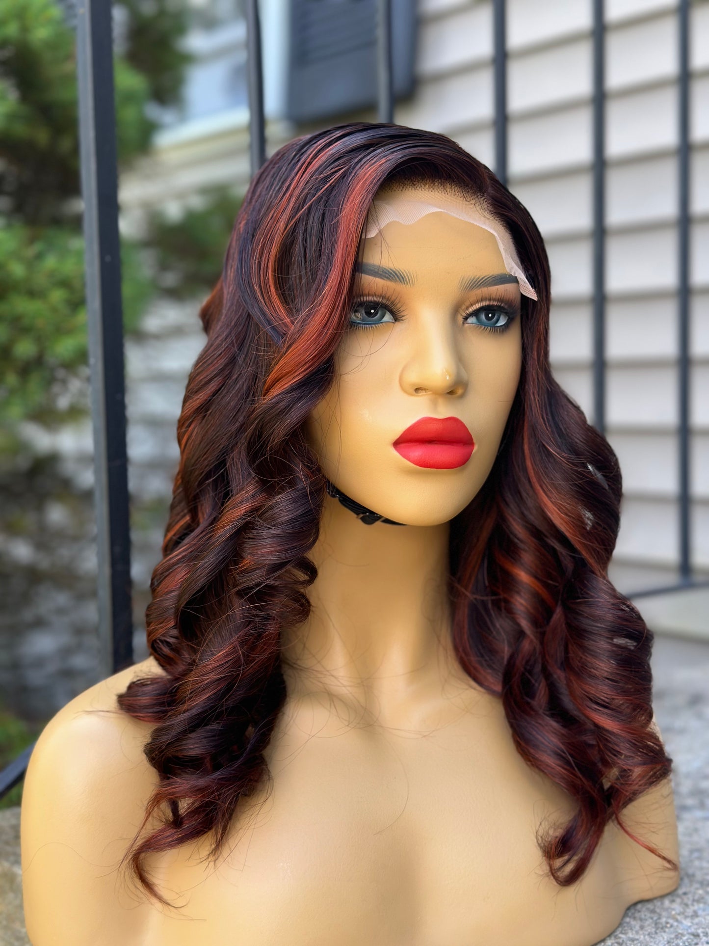 5*5 closure 16” Super Sleek body wave (reddish brown)