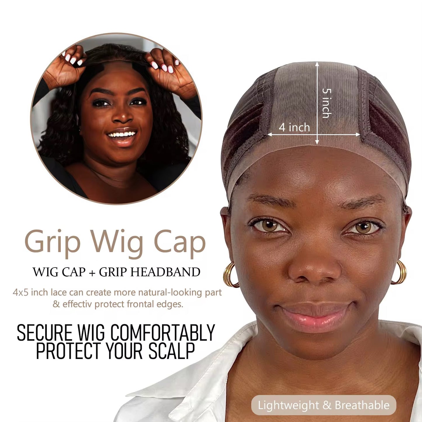 4x5 Lace Front Non-slip Wig Gripper Velcro Lace Wig Grip Cap