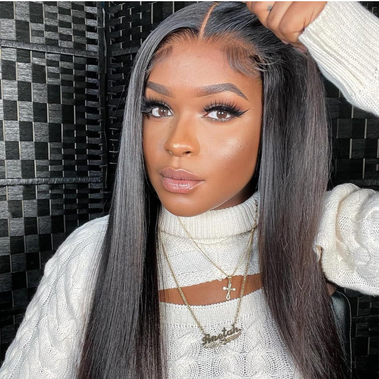 26” Super Sleeky Straight Glueless 4*4 wig