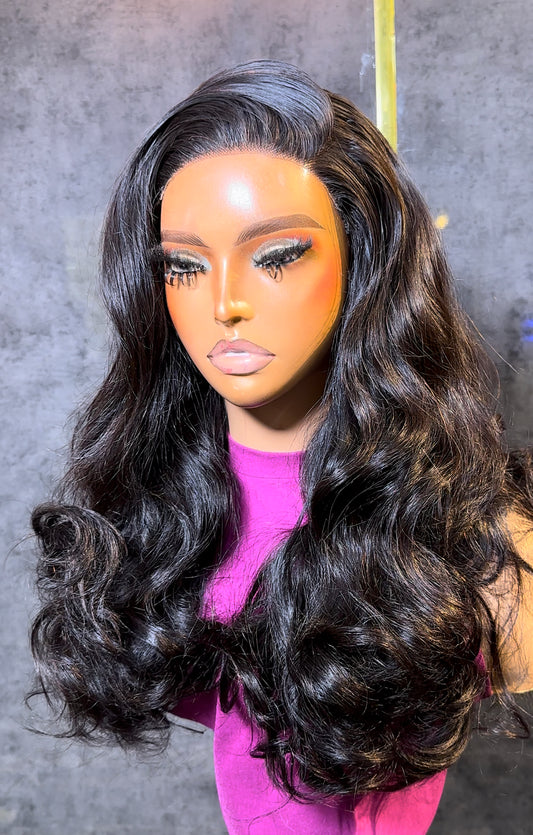 5*5 Bouncy closure wig Natural color