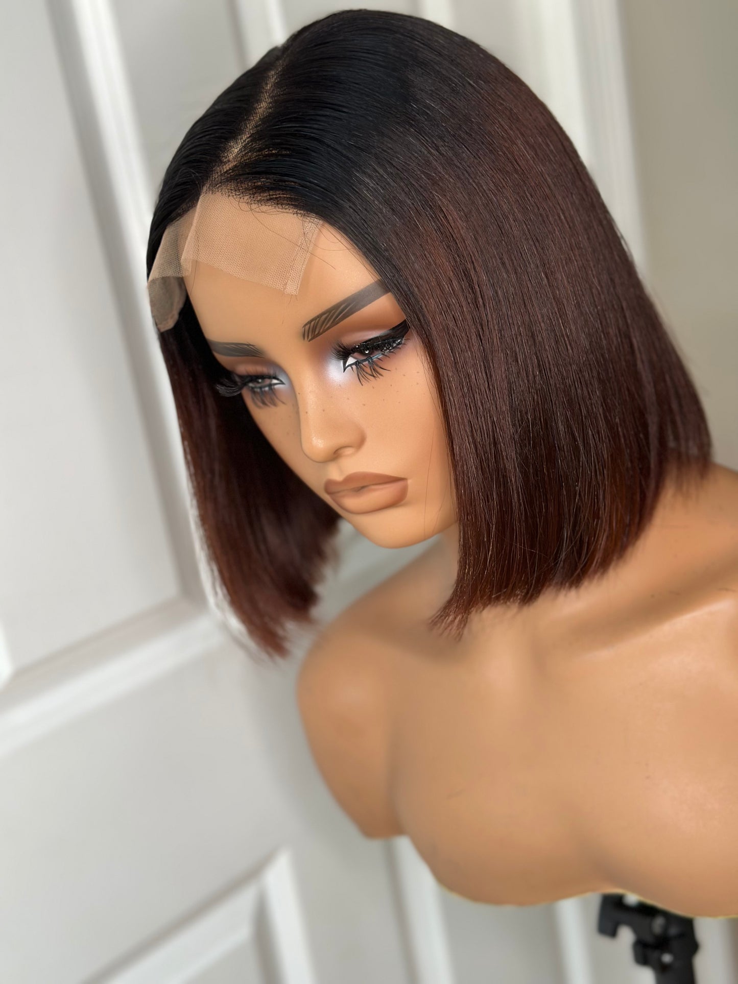 5*5 C Part Highlight Brown Super Double Drawn Bob wig