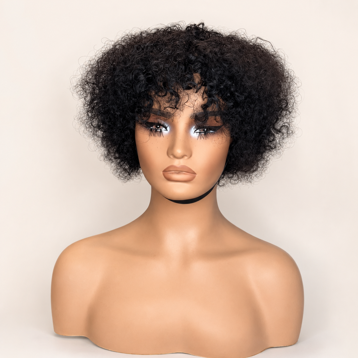 Nia Wear & Go Short Curly Bob Wig with Bangs