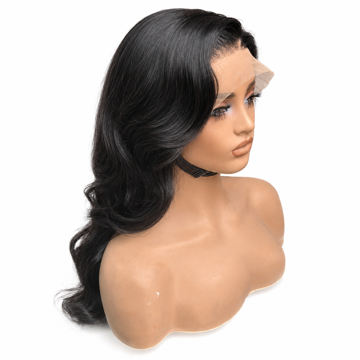20” Candy curls Black Body Wave Lace Front Human Hair Wig | All-Part Wavy Wig