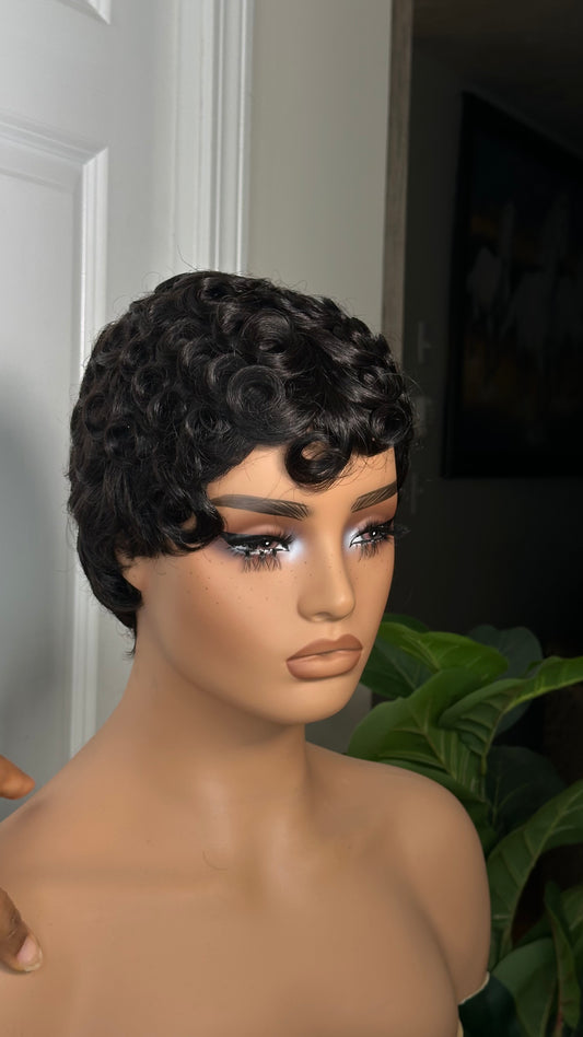Luxury Curly Pixie Cut Wig – Soft Defined Curls | Glueless & Beginner-Friendly