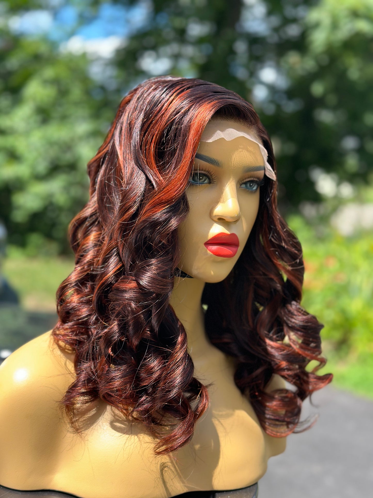 5*5 closure 16” Super Sleek body wave (reddish brown)