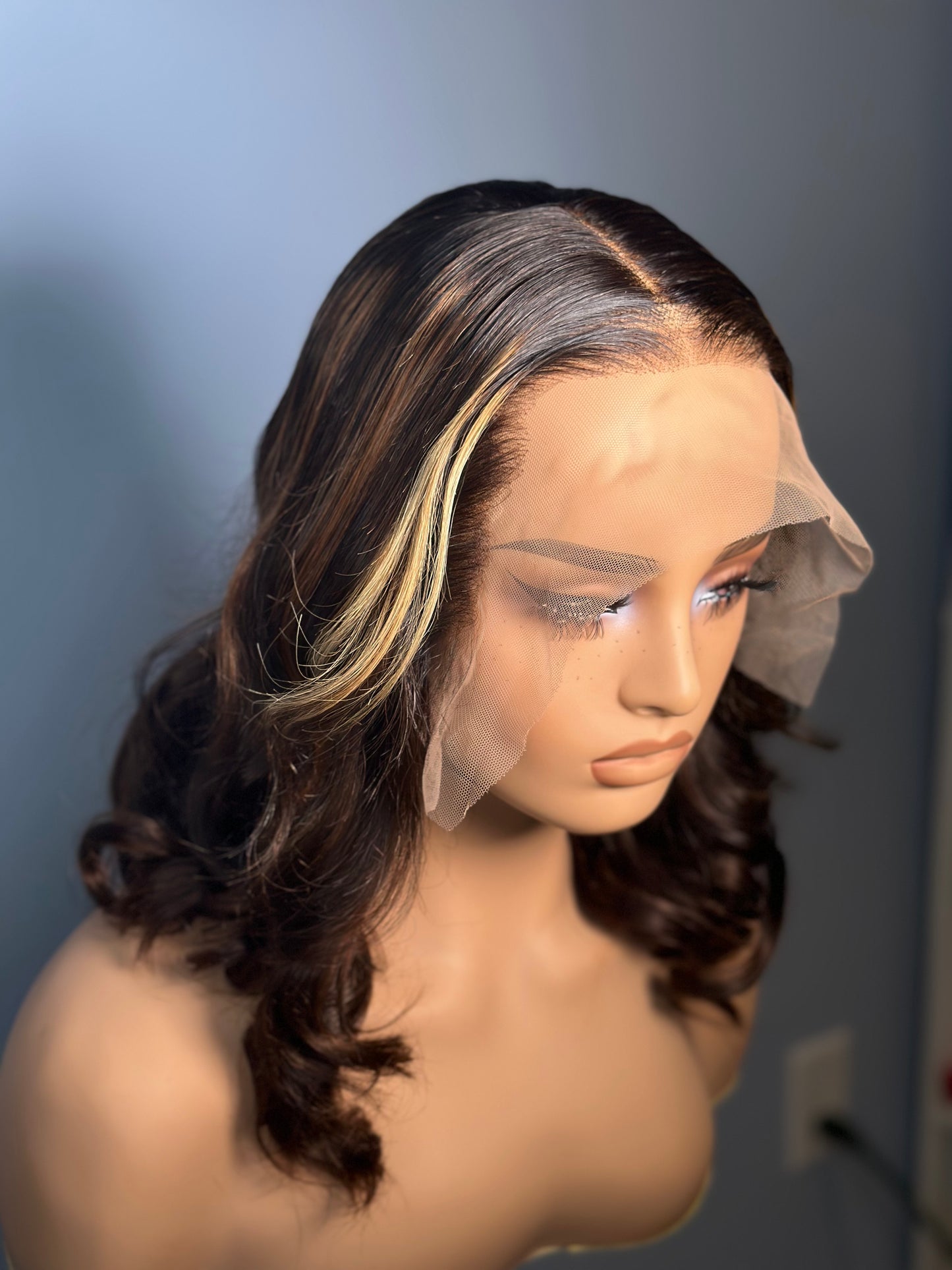 Easy Breezy Frontal Wig 14” Preplucked Glueless 100% human hair