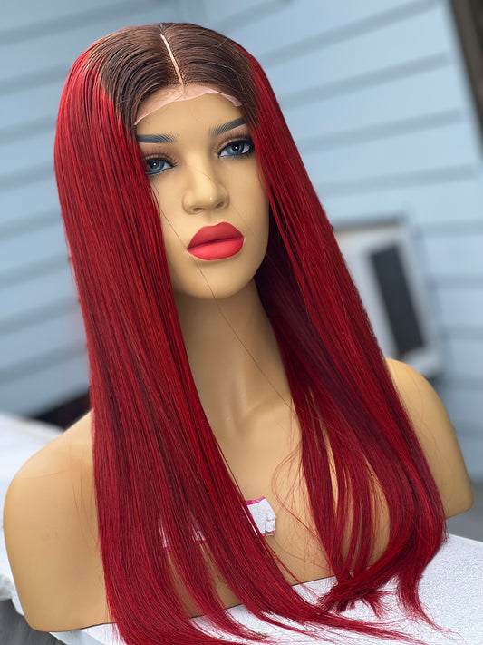 Luxurious 1b/red bone straight wig 22” 250g