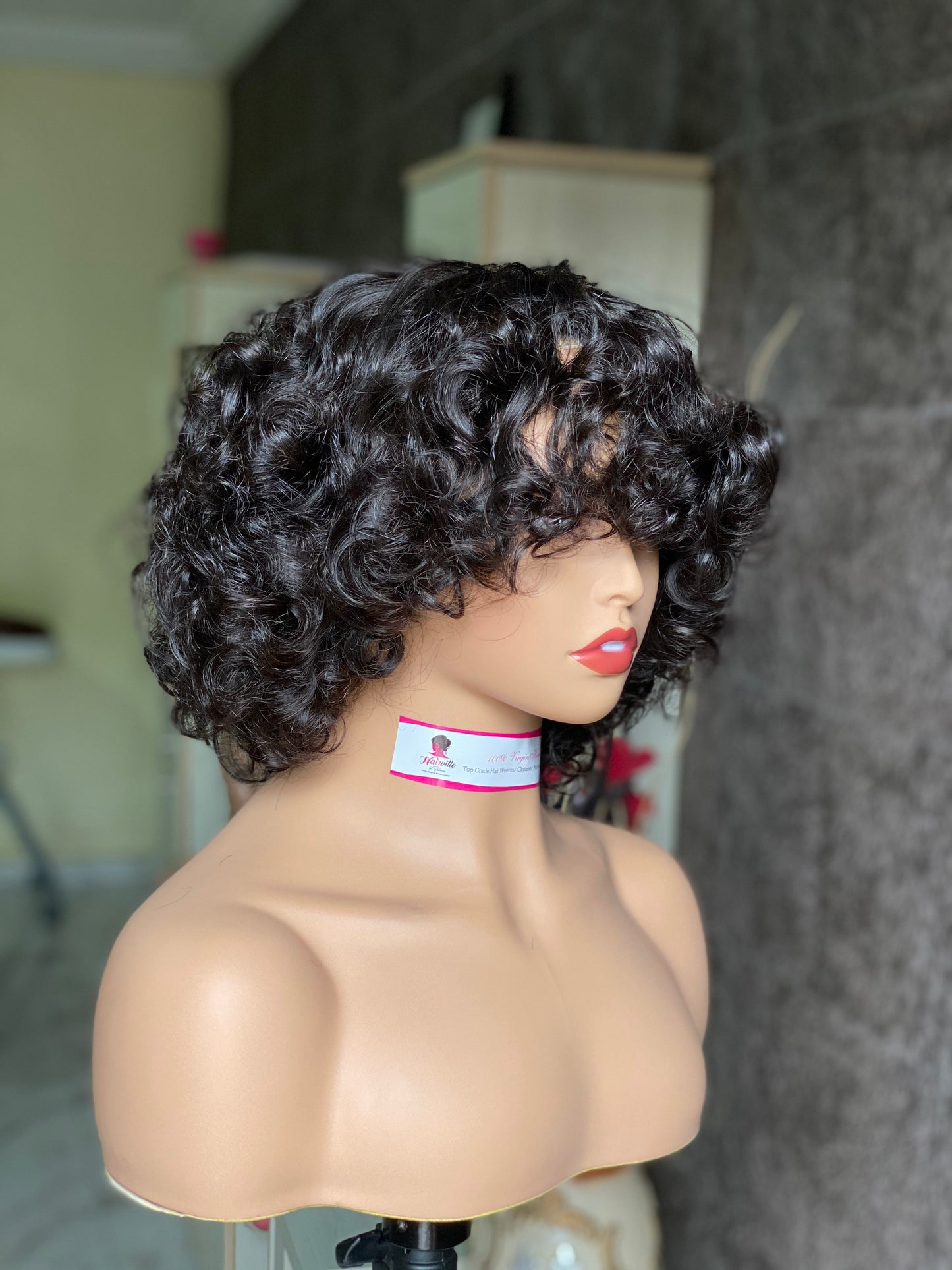 Omotola unit- Super bouncy fringe hair