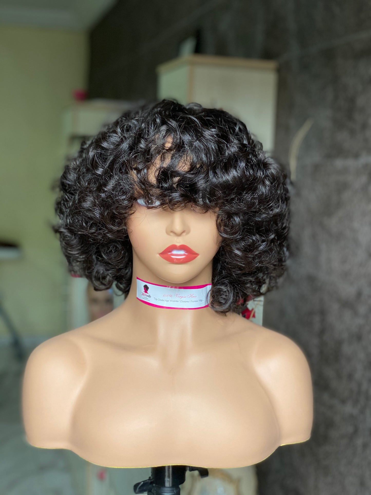 Omotola unit- Super bouncy fringe hair